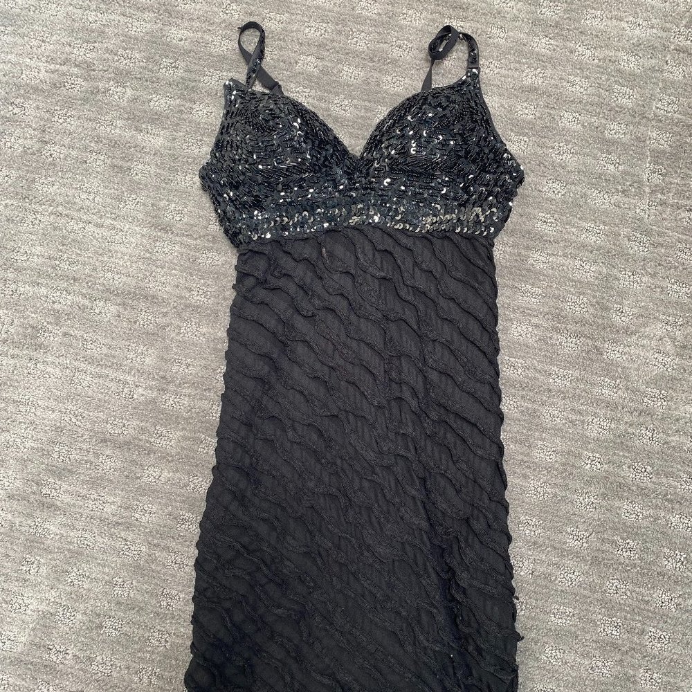 Arden B Black Sequin Mini Dress Size Small